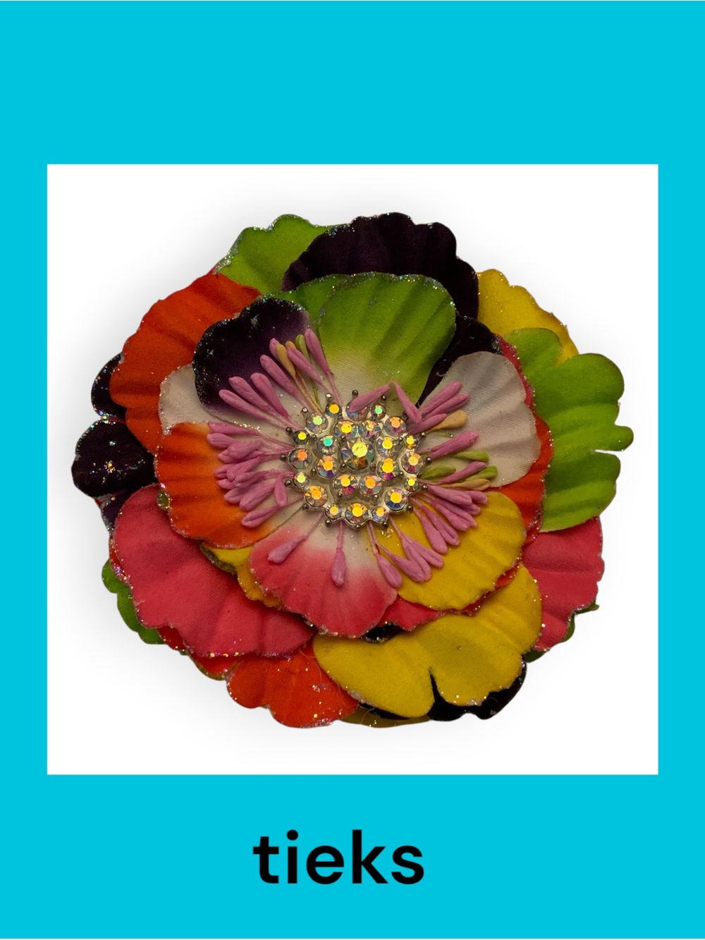 Tieks Flower with Rhinestone Center